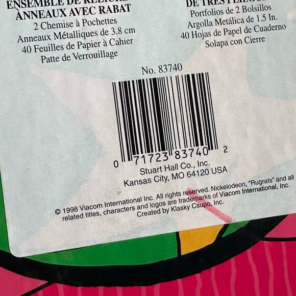 Vintage 1998 Rugrats Nickelodeon 1.5" Metal 3 Ring Binder Tommy Pickles - Picture 6 of 6